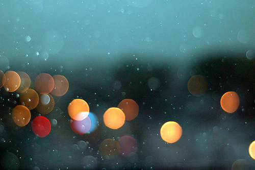 rain over street lights