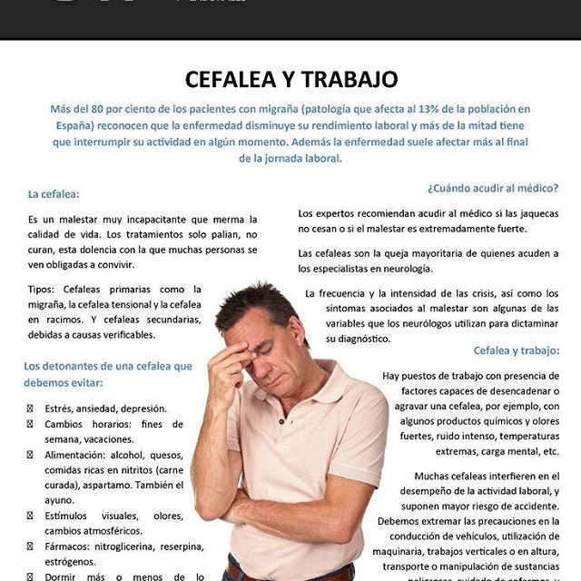 Cefalea y trabajo Cmo nos afecta? infografia salud