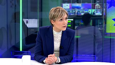 Kristrún Frostadóttir, Primera Ministra de Islandia, durante la entrevista de Euronews.